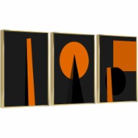 Framed Canvas Wall Paintings - Orange and Black Art - Aesthetic Prints for Interior Décor