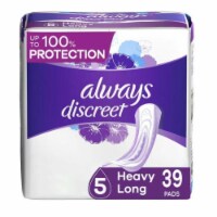 Women's Discreet Incontinence Long Pads Heavy Absorbency 39 Ct
