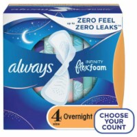 Women's Infinity Overnight Flex Foam Pads with Wings; Size 4 38 Ct