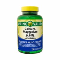 Calcium; Magnesium & Zinc Plus Vitamin D3 Caplets Dietary Supplement; 250 Count
