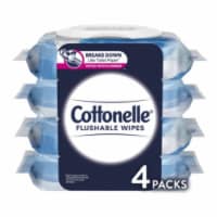 Cottonelle Ultra Fresh Flushable Wet Wipes, 4 Flip-Top Packs (168 Total Flushable Wipes)