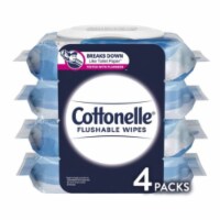 Cottonelle Ultra Fresh Flushable Wet Wipes, 4 Flip-Top Packs (168 Total Flushable Wipes)