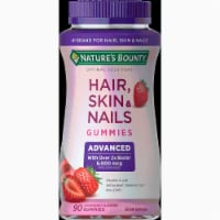 Advanced Hair; Skin and Nails Strawberry Gummies; 6000 mcg Biotin; 90 Count