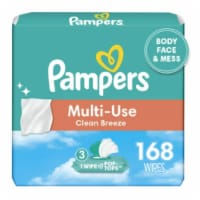Baby Wipes Multi-Use Clean Breeze 3X Pop-Top Packs 168 Count