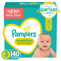 Swaddlers Active Baby Diapers, Size 3, 140 Count
