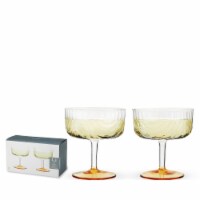 Viski Gatsby Coupes, High Quality Glass and Gold Plating for Manhattans, 8 Oz, Set of 2