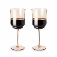 Twine Living Tulip Stemmed Wine Glass in Amber, 14oz - set of 2