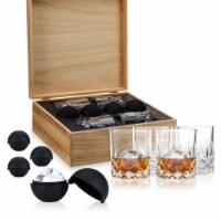Viski Liquor Glass and Ice Sphere Box, 9 Oz Set of 8