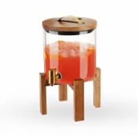 Twine Living Modern Manor Wood & Glass Drink Dispenser
