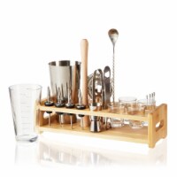Barware 20 Piece Bar Kit with Shaker, Mixing Glass, & More, Stainless Steel, Glass, Set of 20