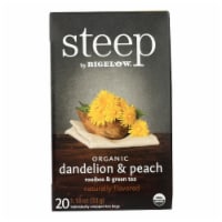 Steep By Bigelow Organic Dandelion And Peach, Rooibos And Green Tea - Case of 6 - 20 BAGS