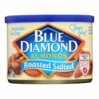Blue Diamond Roasted Salted Almonds - Case of 12 - 6 OZ