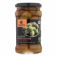 Gaea Stuffed Green Olives With Real Pimento - Case of 8 - 6 OZ