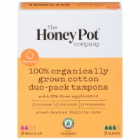 The Honey Pot - Dual-pack Tampons Pltc Applicator Unsent - 1 Each-18 CT