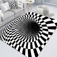 3D Clown Trap Visual Carpet, Living Room Bedroom Floor Mat, Halloween Horror Carpet