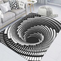 3D Clown Trap Visual Carpet, Living Room Bedroom Floor Mat, Halloween Horror Carpet