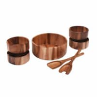 7 Piece - Large Salad Bowl with Servers and 4 Individuals