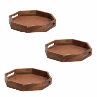Set of 3 Octagon Serving Trays - 1 each size