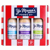 Low-Carb Dressings Gift Set by Yo Mama’s Foods | Includes (1 ) Ranch, (1) Caesar, (1 ) Italia