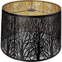 ALUCSET Metal Etched Drum Lampshade for Tabletop & Floor Lamp, Pattern of Trees