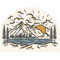 Sticker Art 470168 Sunrise Mountain Sticker