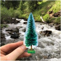 Sticker Art 470149 Chilling On A Fir Tree Die-Cut Sticker