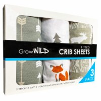 Baby Crib Sheets 3-Pack | Soft & Stretchy Jersey Cotton Fitted Crib Sheet | Woodland Animals