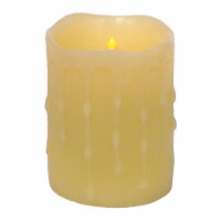 LED Wax Dripping Pillar Candle (Set of 4) 3 Dx4 H Wax/Plastic - 2 C Batteries Not Incld.