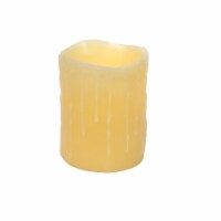 LED Wax Dripping Pillar Candle (Set of 3) 4 Dx5 H Wax/Plastic - 2 D Batteries Not Incld.