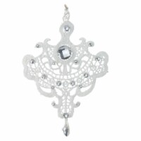 Melrose 9.5 White Elegant Jeweled Lace Doily Style Christmas Ornament