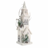 Pre-Lit Wooden Church 21 H Wood (120 Volt Plug)
