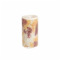 Simplux LED Mosaic Candle w/ Moving Flame (Set of 2) 3 Dx6 H Glass/Plastic