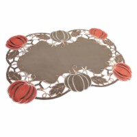 Melrose Set of 6 Brown and Orange Fall Harvest Pumpkins Placemats 18
