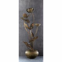 Melrose 66296 48 in. Metal Leaf Fountain with UL Pump, Antique & Copper