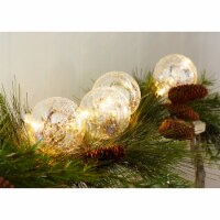 3.5 Ball Ornaments (Set of 2 ) w/LED Light String 4.5'L Glass