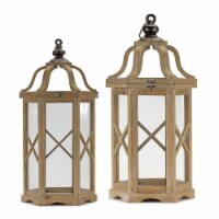 Lantern (Set of 2) 23.5 H, 31 H Wood/Iron