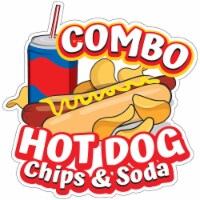 SignMission 12 in. Hot Dogs Chips & Soda Combo Concession Stand Food Truck Decal Sticker