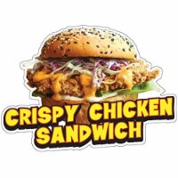 SignMission Crispy Chicken Sandwich 24 in. Decal Concession Stand Food Truck Sticker
