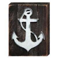 Designocracy 98521-08 Anchor Nautical Art on Board Wall Decor
