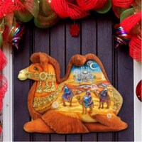 G.DeBrekht 8126519H Camel Three Kings Nativity Christmas Door Hanger