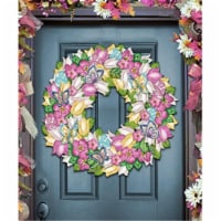 G.DeBrekht 8185301H Spring Wreath Wooden Decorative Door Hanger