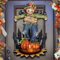 G.DeBrekht 8457404H Jamie Mills-Price Halloween No Crows Scarecrow Decorations & Wall Sign fo