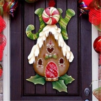 G.DeBrekht 8457507H Jamie Mills-Price Christmas Joy Gingerbread House Door Hanger Wall Decor
