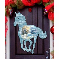 G.DeBrekht 8198152H Running Horse Scenic Wooden Decorative Door Hanger