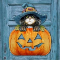 G.DeBrekht 8158416F Black Cat Pumpkin Outdoor Decoration