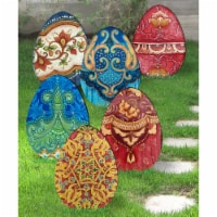 G.DeBrekht 8198712-1M-S6 12 x 8 in. Easter Eggs Free Standing Hanging Garden Decor - Set of 6