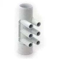 2 in. Shr - 2 in. Socket Manifold, Pvc Waterway Pipe - 6 Port & 0.75 in. Sb Ports