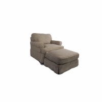 18 x 33 x 25 in. Horizon Slipcovered Chair & Ottoman in Linen