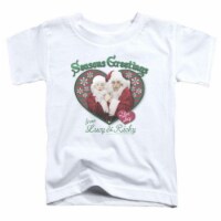 Lucy-Seasons Greetings Short Sleeve Toddler Tee&#44; White - Large 4T