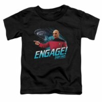 Star Trek-Engage - Short Sleeve Toddler Tee - Black&#44; Small 2T
